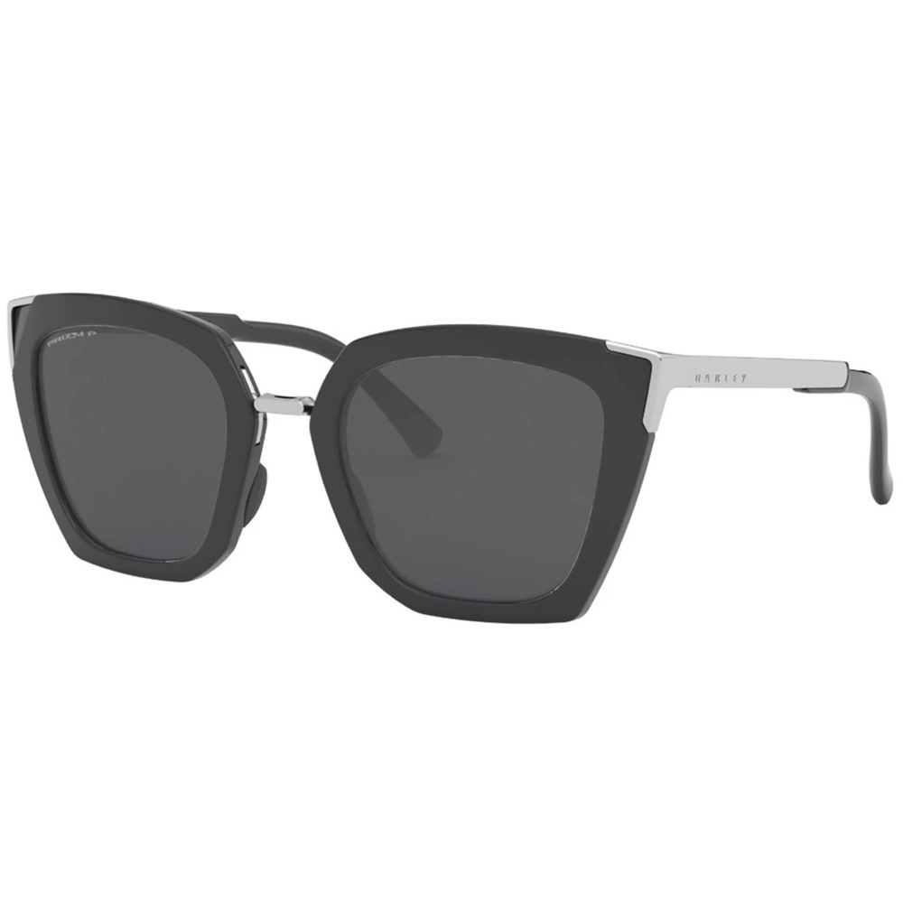 Oakley side swept sunglasses.